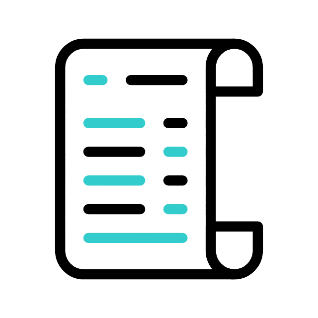 Dokumentenrolle mit Textzeilen